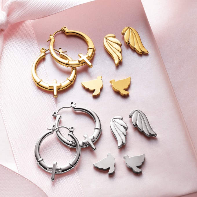 3-Pair Faith Earring Set, , large