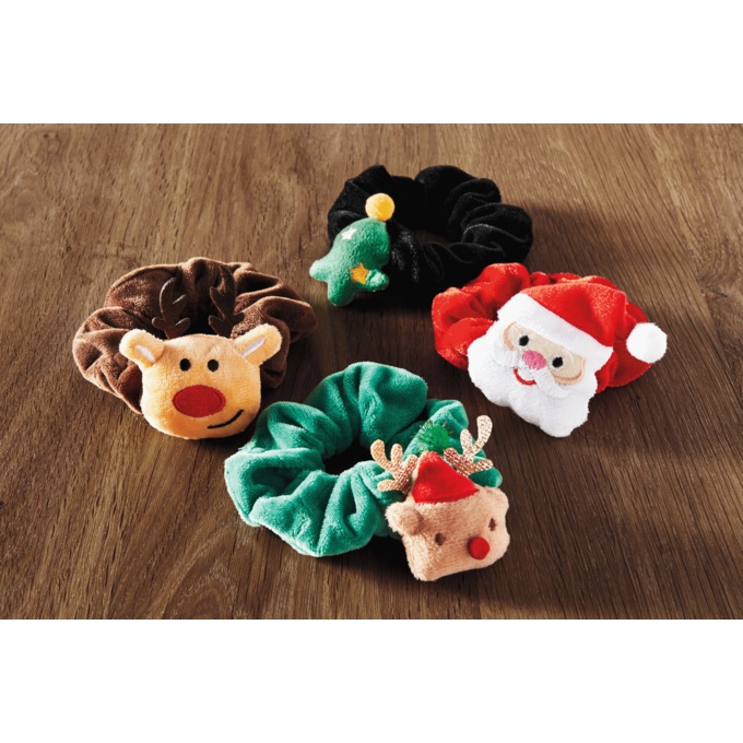 Set of 4 Holiday Scrunchies, Multi, large