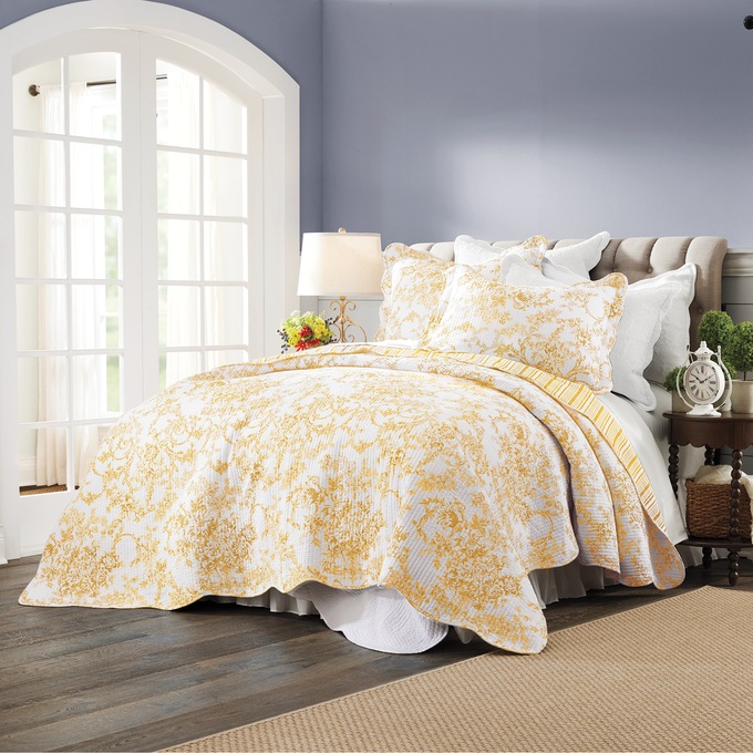 Garden Toile 3-Piece Quilt Set, , large