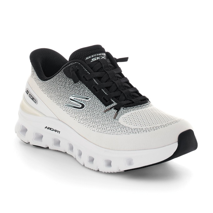 Skechers Women's Slip-Ins Arch Fit Glide Step Pro Shoe, White Black, large