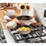 3-Piece Enameled Cast Iron Skillet Set, Cream With Matte Black Interior, large