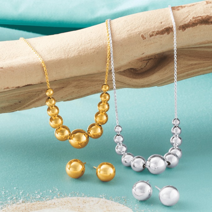 Beaded Necklace & Earrings Set, , large