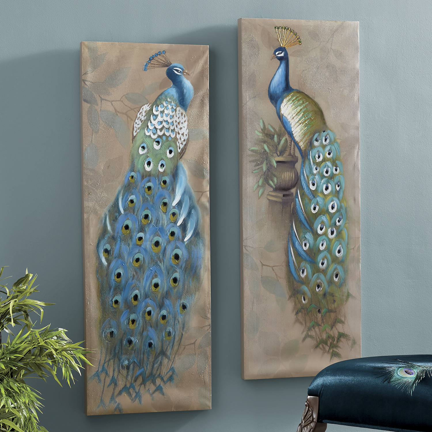 Peacock Canvas Art Set Ginny S