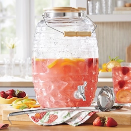 Glass Beverage Dispenser with Ladle, , large