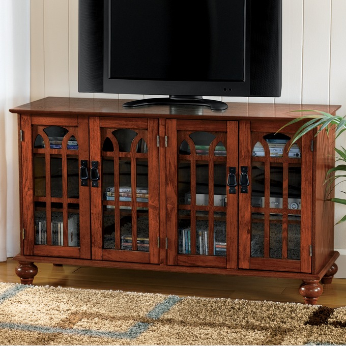 Arched Mission-Style TV Stand, , large