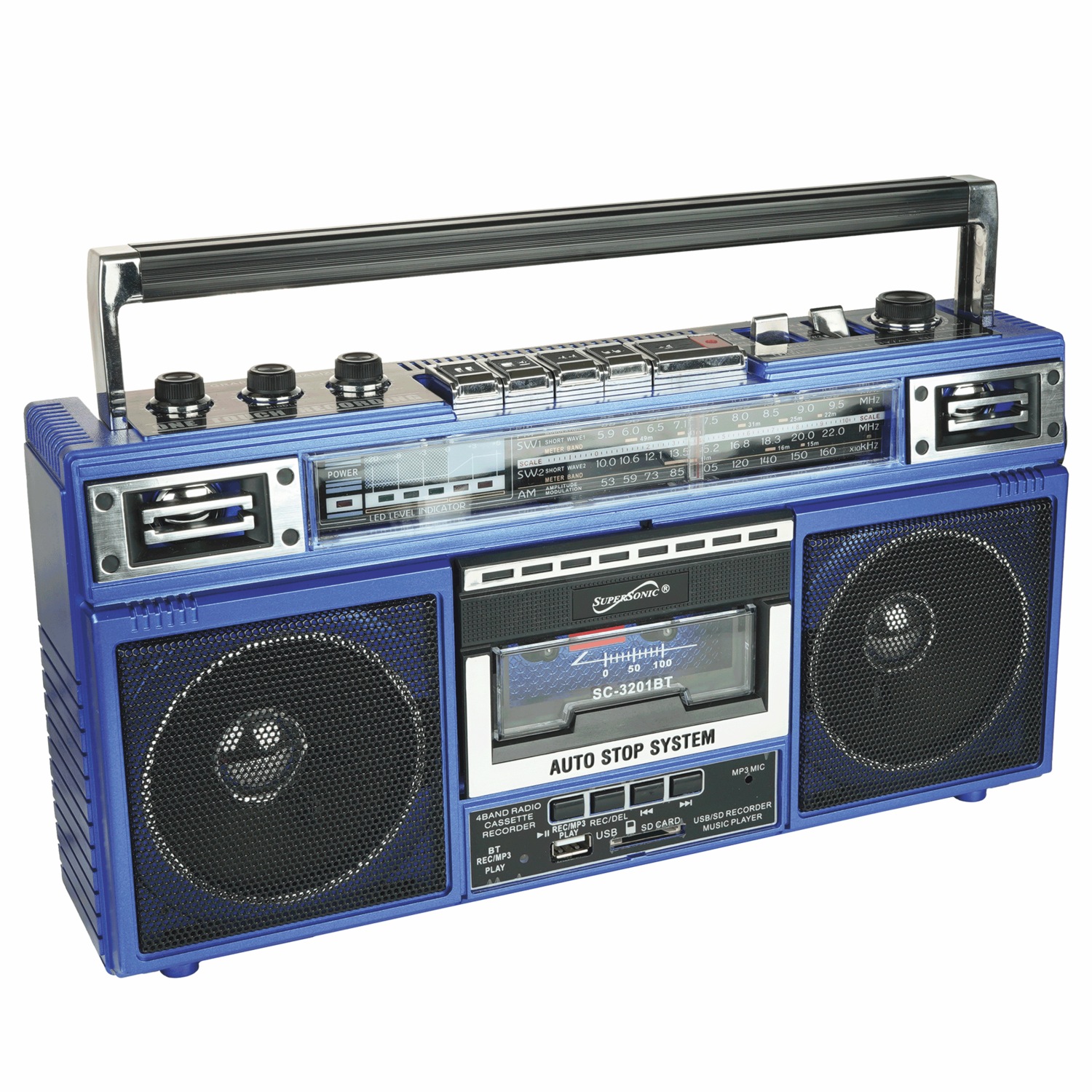radioboy Supersonic 4-Band Radio and Cassette Player with Bluetooth | Ginny's