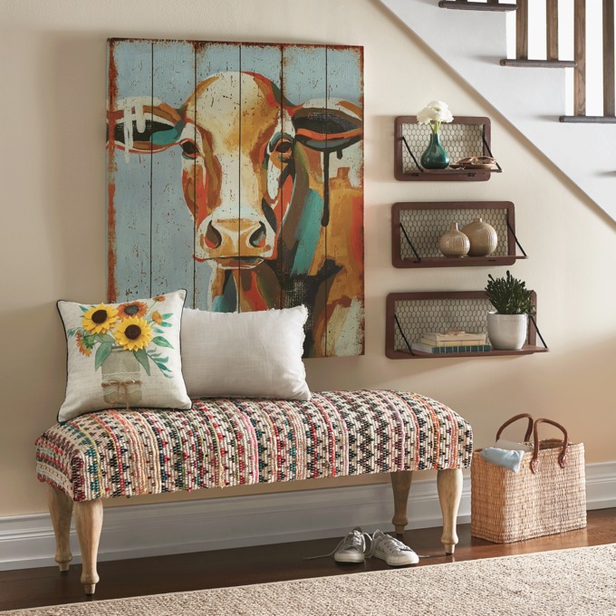 Colorful Cow Wall Art, , large