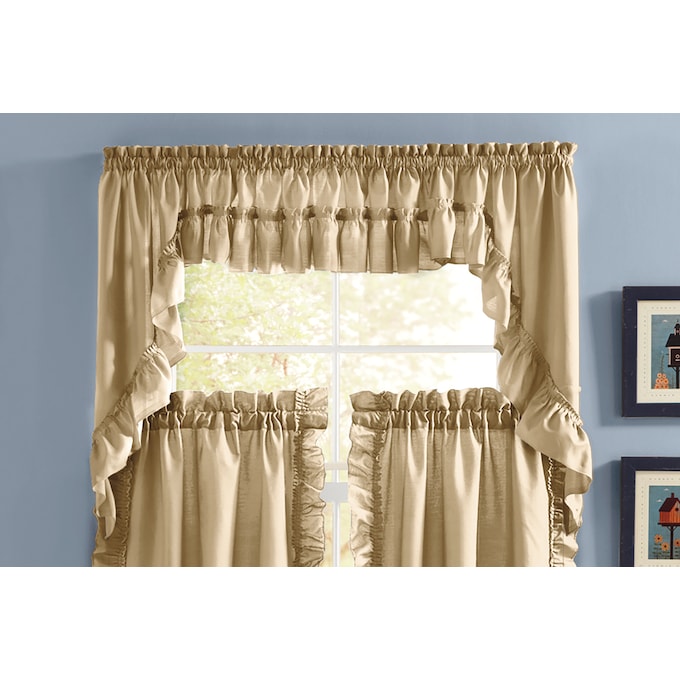 Mayfair Romantic Ruffled Semi-Sheer Swag Pair, , large