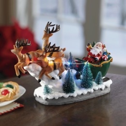 Lit Musical Santa Figurine, , large
