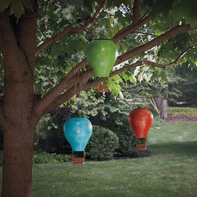 Set of 3 Solar Hot Air Balloon Lanterns, , large