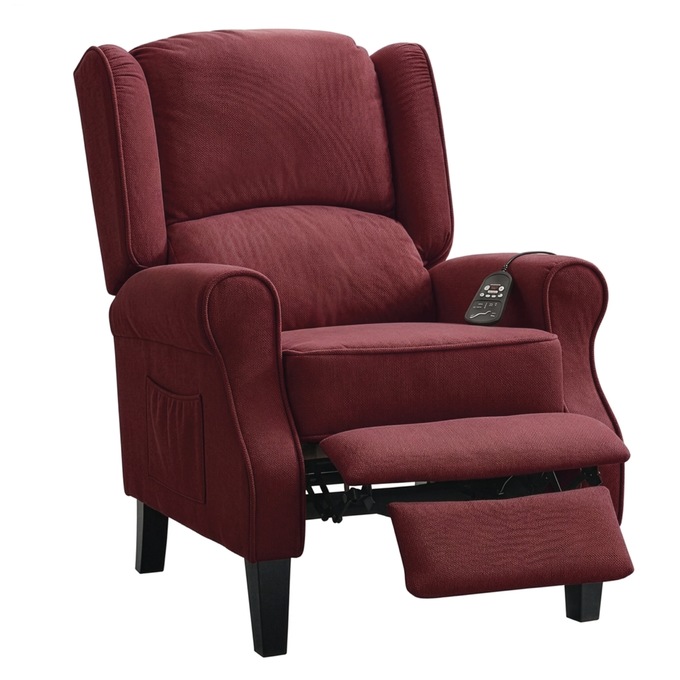 Massage Wingback Recliner with Heat, , large