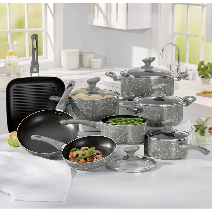 13-Piece Granite Aluminum Cookware Set