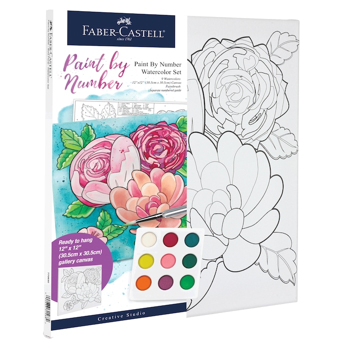 Faber-Castell Paint-by-Number Watercolor Set, , large