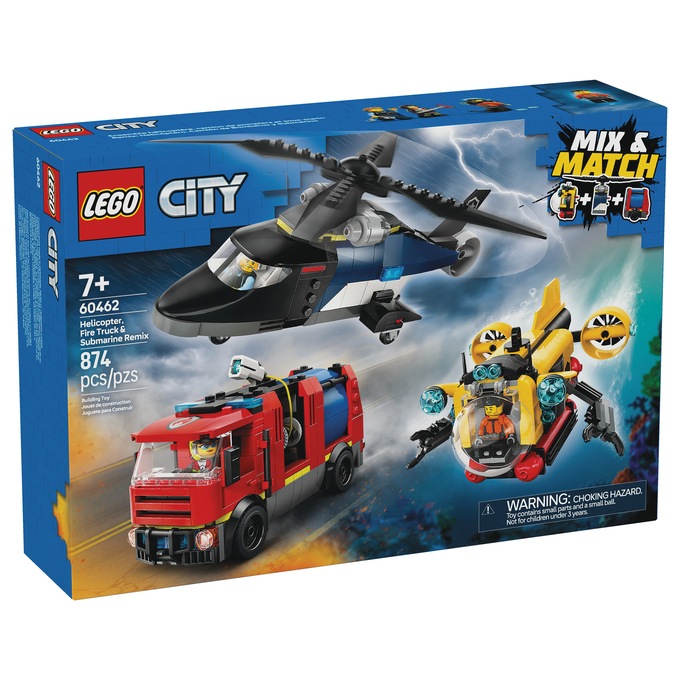 LEGO City Helicopter, Fire Truck & Submarine Remix, , large
