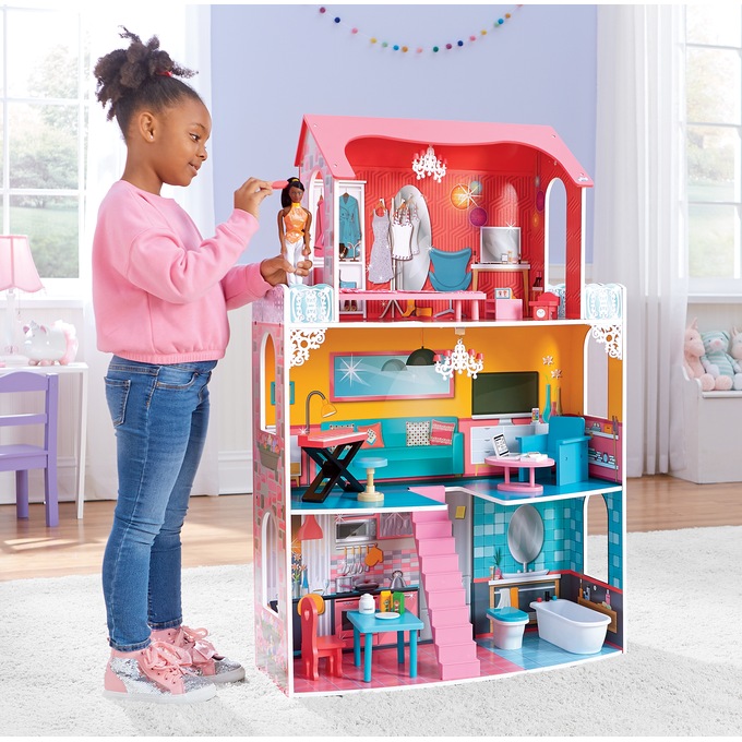 Fashion Dollhouse with 23-Piece Furniture Set