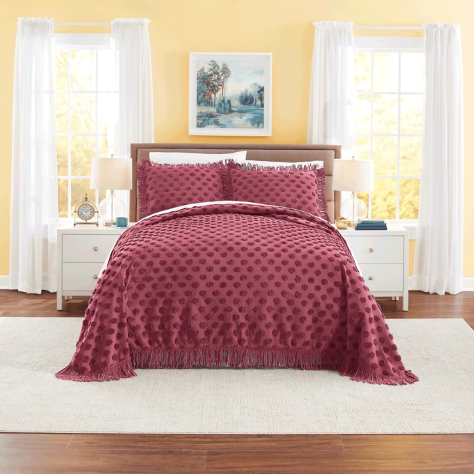 Color Connection Autumn Chenille Dot Bedspread, , large