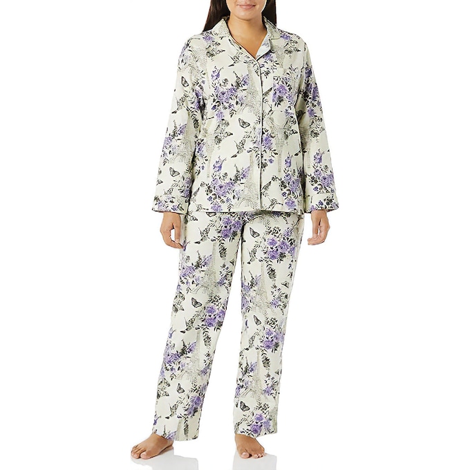 Cozee Corner Printed Flannel Pajamas, , large