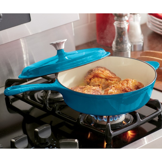 3-Qt. Enameled Cast Iron Chicken Fryer