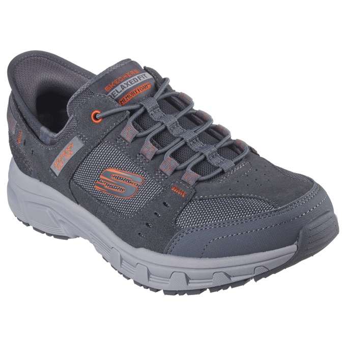 Skechers Men's Slip-Ins Oak Canyon Lace-Up, Gray Orange, large