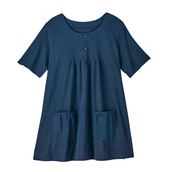 Women's Cotton Knit Tunic with Patch Pockets, , large