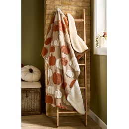 Tufted Pumpkin Sherpa Throw - 50" x 60", , large