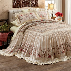 Alexandria Skirted Bedspread, , large