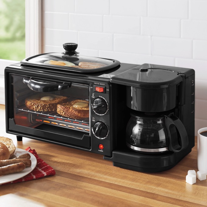 3-in-1 Breakfast Maker, Black, large