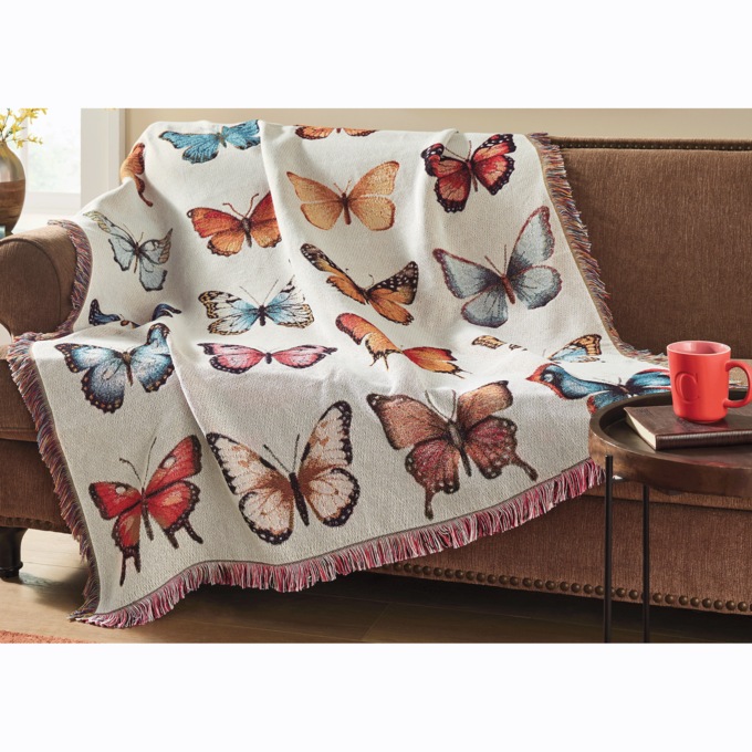 Butterfly Tapestry Throw, , large