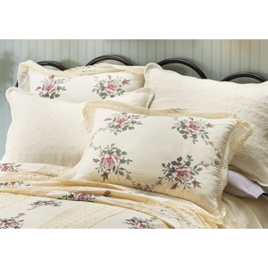 Grace Crochet Lace Embroidered Standard Sham, Multi, large