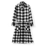 Flannel Cotton Midi Dress with Pockets, , large