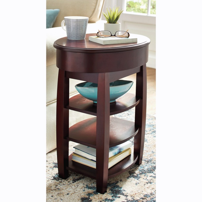 Powered Oval End Table, , large