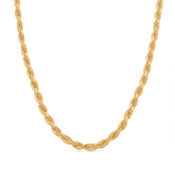 Rope Necklace, Gold over Sterling Silver, large