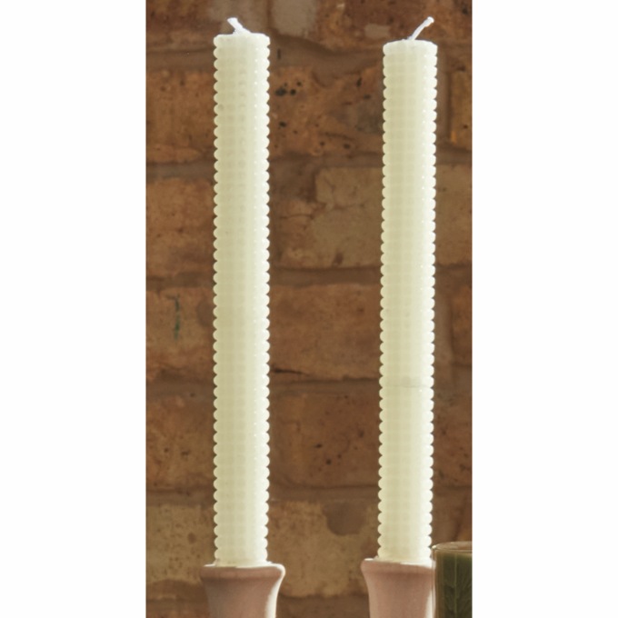 Set of 2 Hobnail Taper Candles, , large