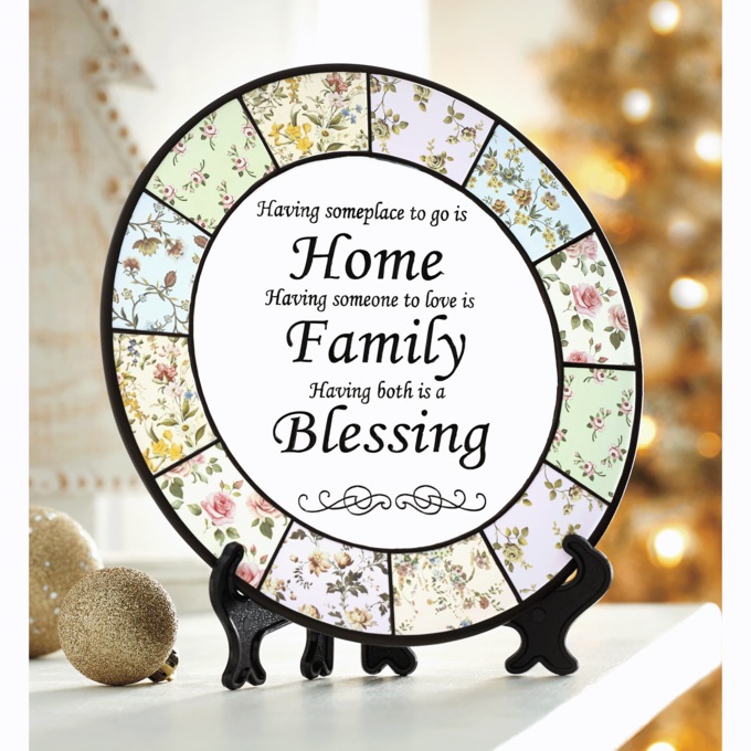 Home And Family Plate And Stand, , large