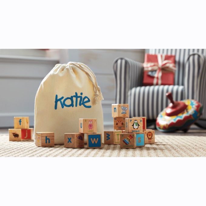 Set of 26 Wooden Alphabet Blocks, , large