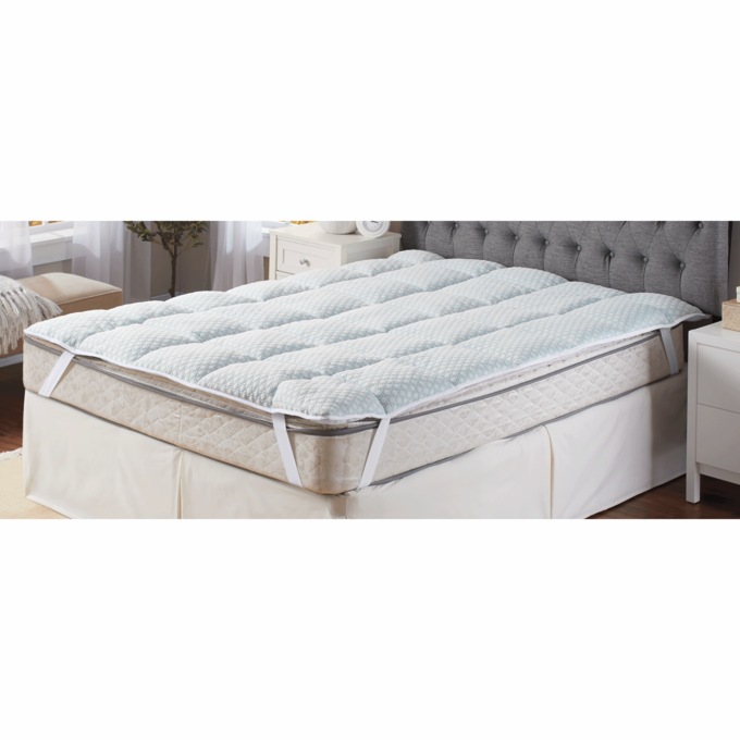 Double-Knit Jacquard Overfilled Bed Topper, , large