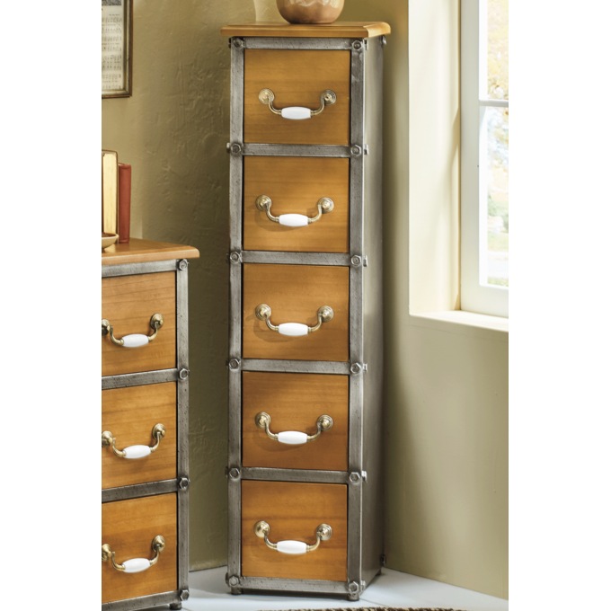 Rustic Industrial 5-Drawer Cabinet, , large