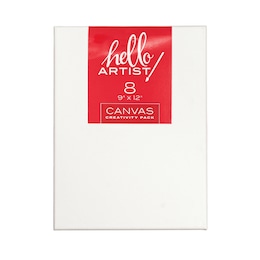 Hello Artist! 8-Piece 9" x 12" Canvas Creativity Pack, , large