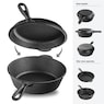 Granitestone Pre-Seasoned Cast Iron 2-in-1 Cooker, , large