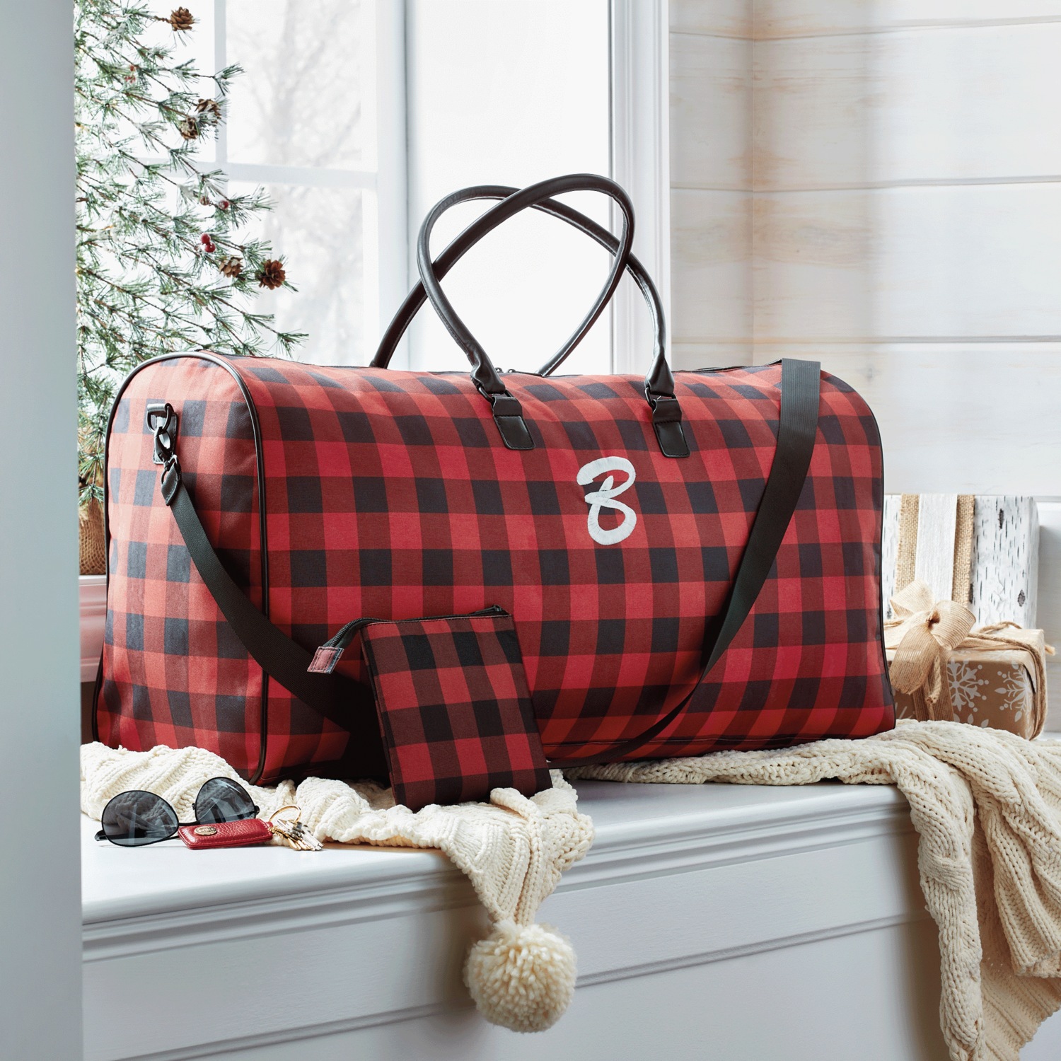 Buffalo plaid new arrivals weekender bag