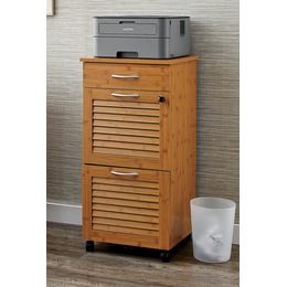 Bamboo-Style Locking Cabinet, , large