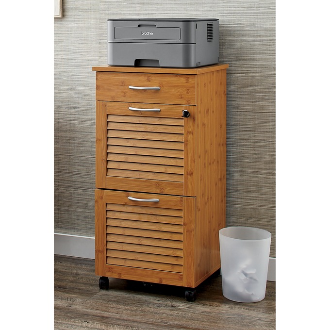 Bamboo-Style Locking Cabinet, , large