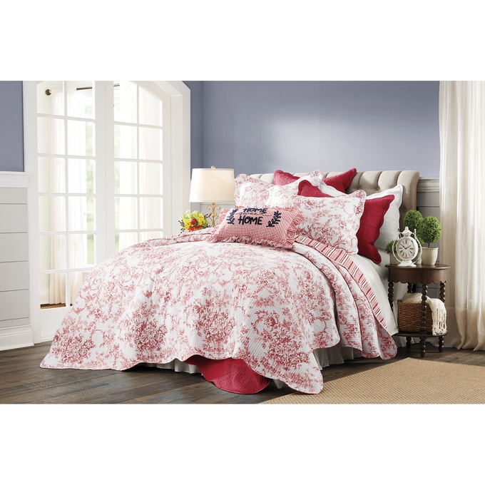 Garden Toile 3-Piece Quilt Set, , large