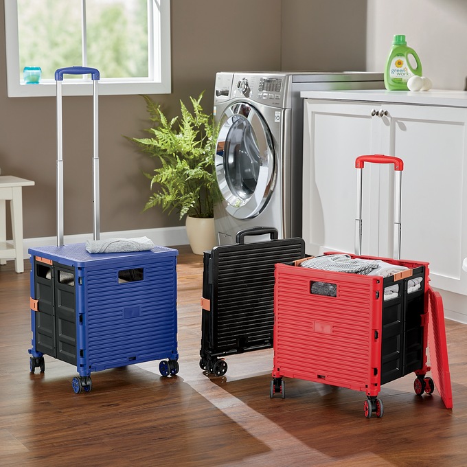 Foldable Utility Cart with Spinner Wheels, , large