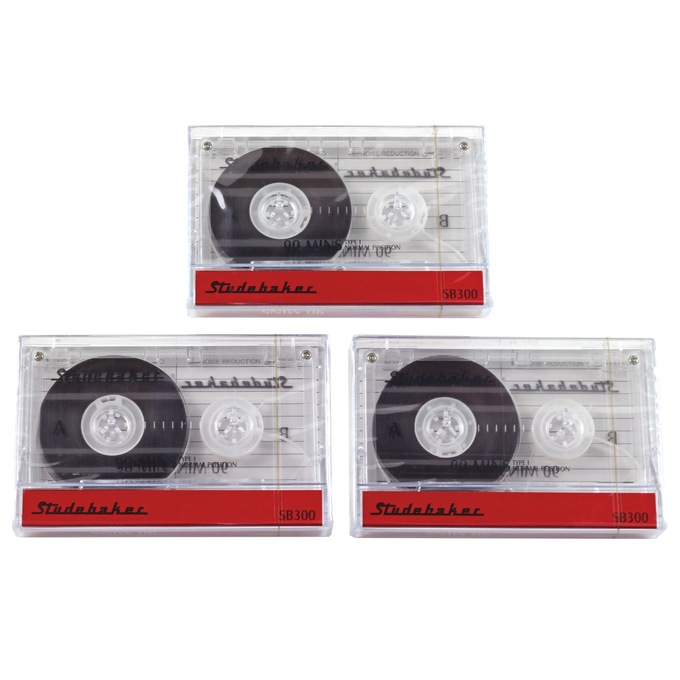 Studebaker 3-Pack Audio Cassettes, Multi, large