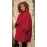 Sherpa-Trimmed Fleece Cape with Gloves, , large