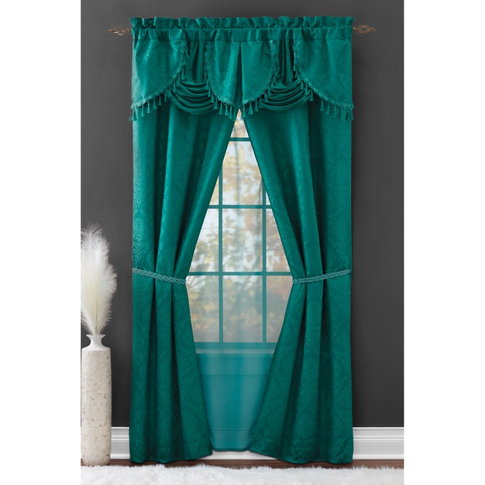 Alicia Window Set, Teal Solid, large