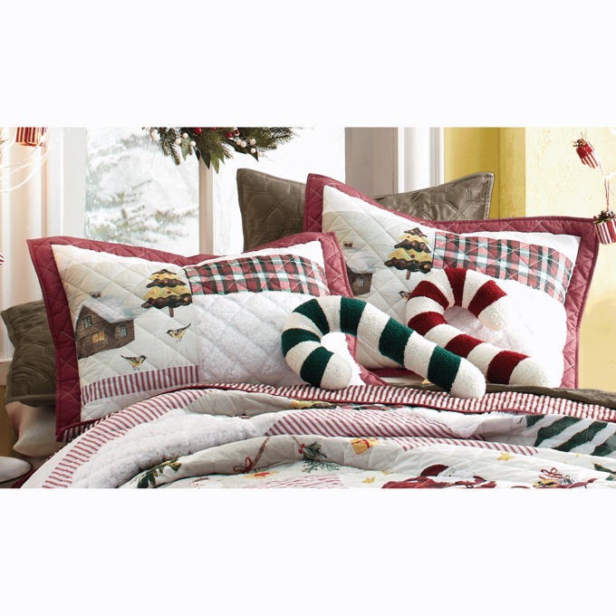 Holiday Sherpa Patch Sham, , large