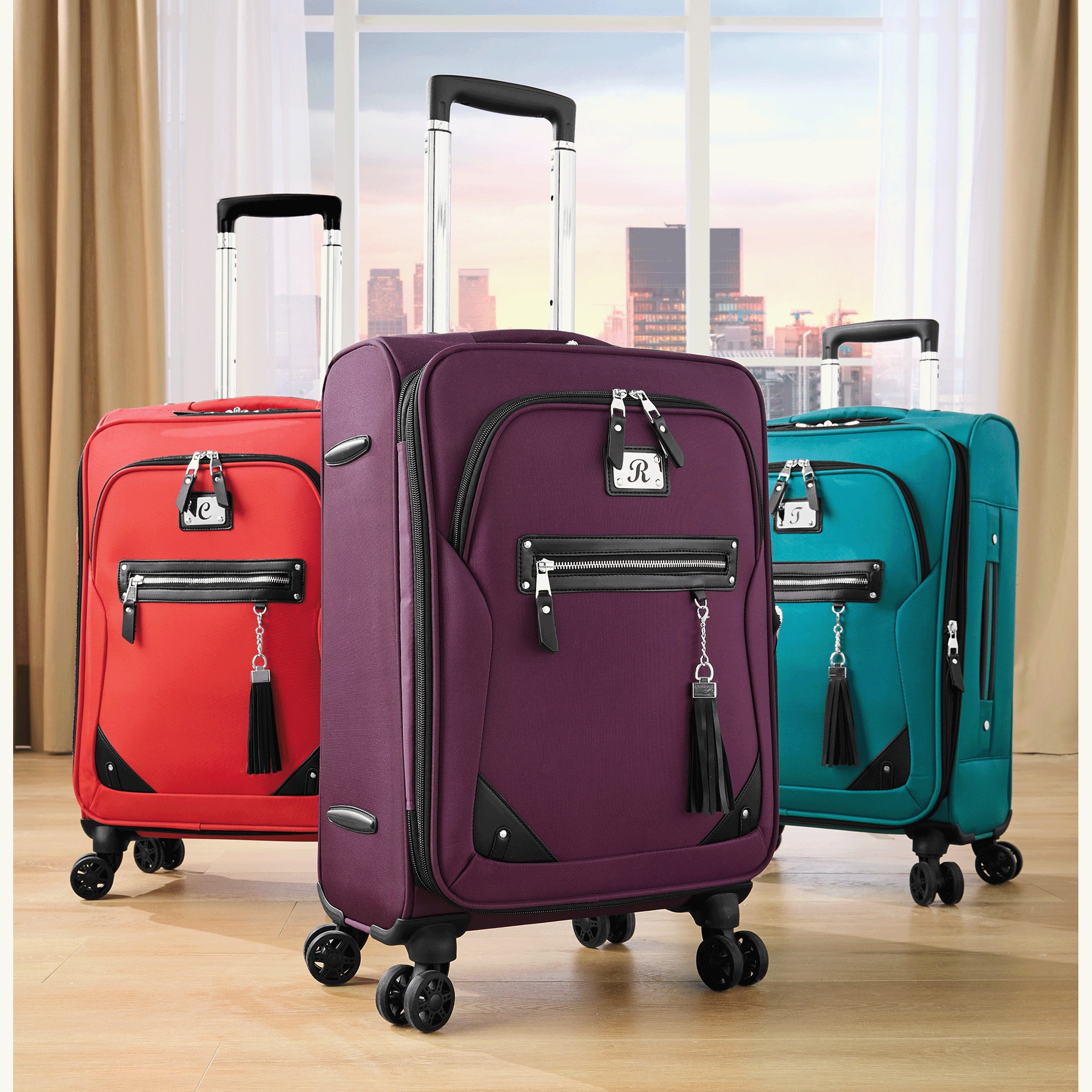Soft-Sided Rolling Carry-On with Wheels and Telescoping Handle, , large