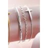 Sterling 3-Piece Cross/Bar/Link Bracelet Set, , large